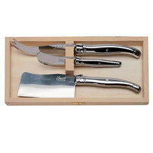 Load image into Gallery viewer, LAGUIOLE CHEESE KNIVES STAINLESS STEEL BY JEAN DUBOST SET OF 3
