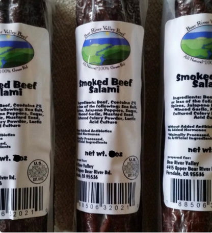Bear River Valley Grass Fed Salami 6.0 oz