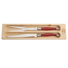Load image into Gallery viewer, LAGUIOLE CARVING SET RED BY JEAN DUBOST
