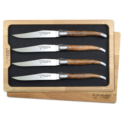 LAGUIOLE EN AUBRAC STEAK KNIVES TEAK BURL