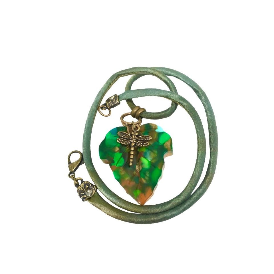 Green Aspen Leaf Necklace