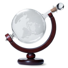 Load image into Gallery viewer, ETCHED GLOBE WHISKEY DECANTER AND GLASSES SET
