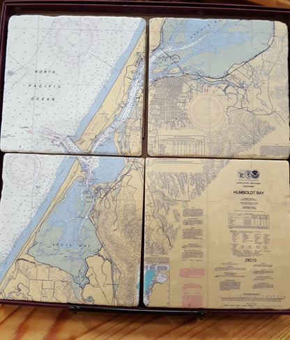 Nautical Marble Coaster Set